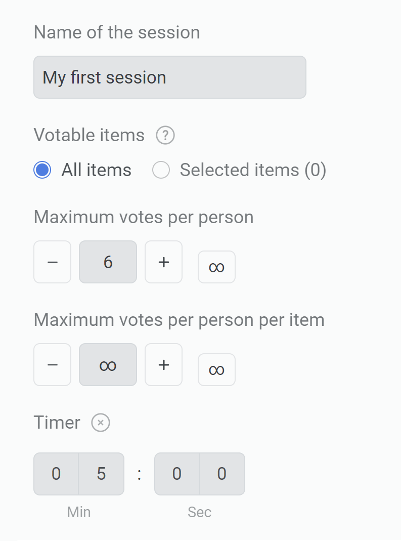 Illustration modal voting session